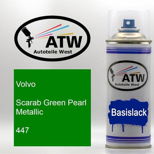 Volvo, Scarab Green Pearl Metallic, 447: 400ml Sprühdose, von ATW Autoteile West.